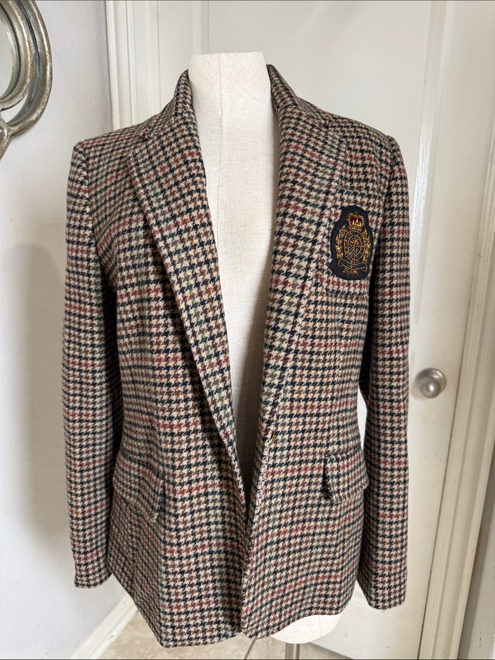 Ralph Lauren wool houndstooth blazer